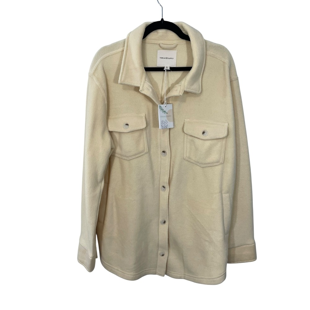 NWT Thread & Supply Tullis Polar Fleece Shacket Women's XL French Vanilla